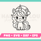My cute Christmas Unicorn SVG is part of my Christmas SVG Files for Cricut collection, and features an outline of an adorable unicorn wearing a Santa hat.