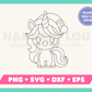 My cute Christmas Unicorn SVG is part of my Christmas SVG Files for Cricut collection, and features a single-line drawing of an adorable unicorn wearing a Santa hat.