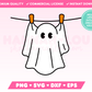 My cute Clothes Line Ghost SVG is part of my Halloween SVG Files for Cricut collection, and features an adorable ghost hanging on a clothes line.