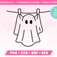 My cute Clothes Line Ghost SVG is part of my Halloween SVG Files for Cricut collection, and features an outline of an adorable ghost hanging on a clothes line.