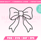 My cute Coquette Bow SVG is part of my Coquette SVG Files for Cricut collection, and features an outline of a coquette-style bow.