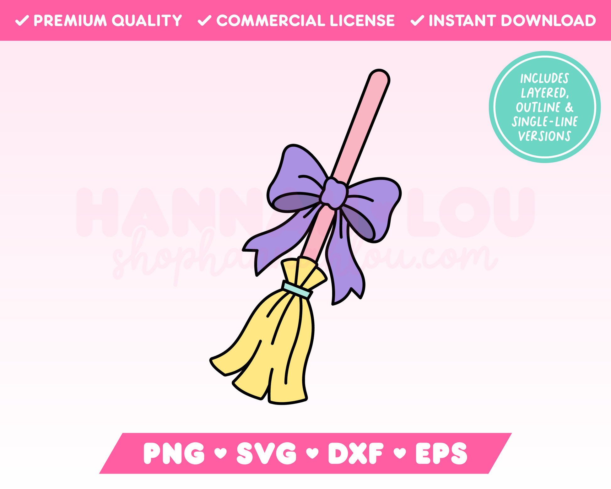 My trendy Coquette Broomstick SVG is part of my Halloween SVG Files for Cricut collection, and features a cute witch's broom with an oversized bow on it.