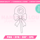 My creepy Coquette Eyeball SVG is part of my Halloween SVG Files for Cricut collection, and features a single-line drawing or sketch of an eyeball on a stick that's tied with an oversized bow.