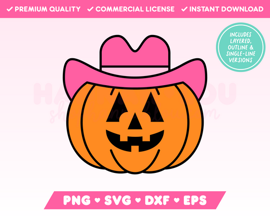 Cowboy Pumpkin SVG • Halloween SVG Files for Cricut · Halloween Sublimation Designs