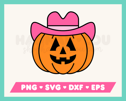 My Cowboy Pumpkin SVG is part of my Western SVG Files for Cricut collection, and features a pumpkin wearing a cowboy hat.