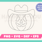 My Cowboy Pumpkin SVG is part of my Western SVG Files for Cricut collection, and features a single-line drawing of a pumpkin wearing a cowboy hat.