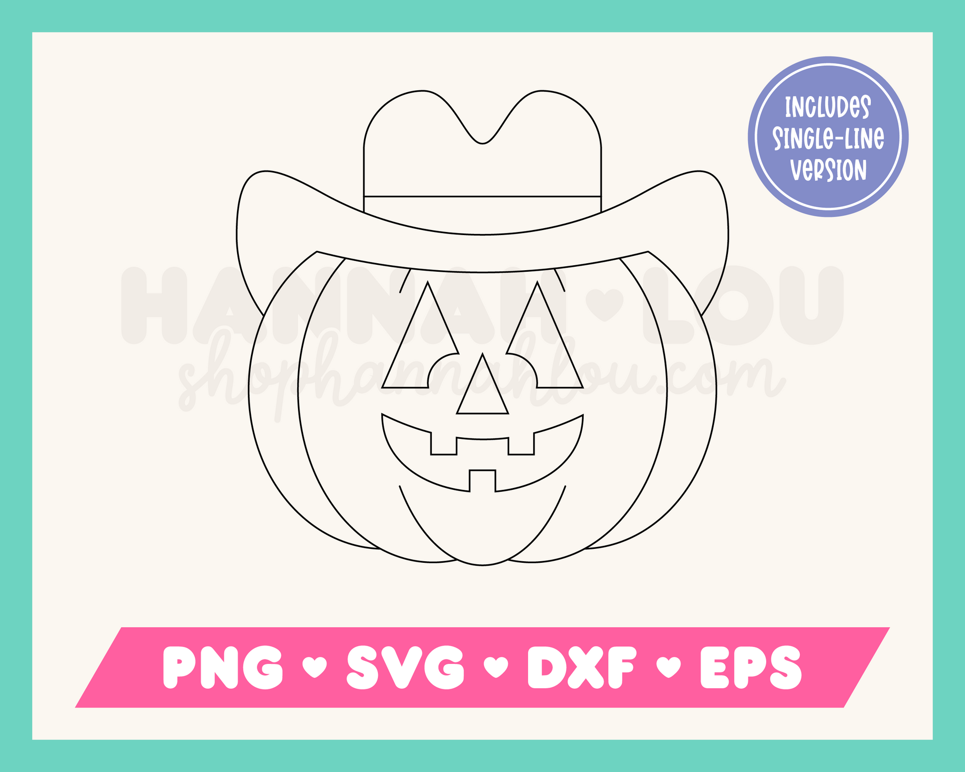 My Cowboy Pumpkin SVG is part of my Western SVG Files for Cricut collection, and features a single-line drawing of a pumpkin wearing a cowboy hat.