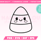 My kawaii Cute Candy Corn SVG is part of my Halloween SVG Files for Cricut collection, and features an outline of a candy corn with an adorable face.