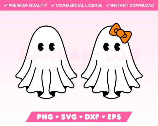 Cute Ghost SVG Bundle • Halloween SVG Files for Cricut • Halloween Sublimation Designs
