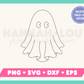 My Cute Ghost SVG is part of my Halloween SVG files for Cricut collection, and features a single-line drawing of a cute ghost.