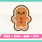 My kawaii-style Cute Gingerbread Man SVG is part of my Christmas SVG Files for Cricut collection, and features a cute gingerbread man.