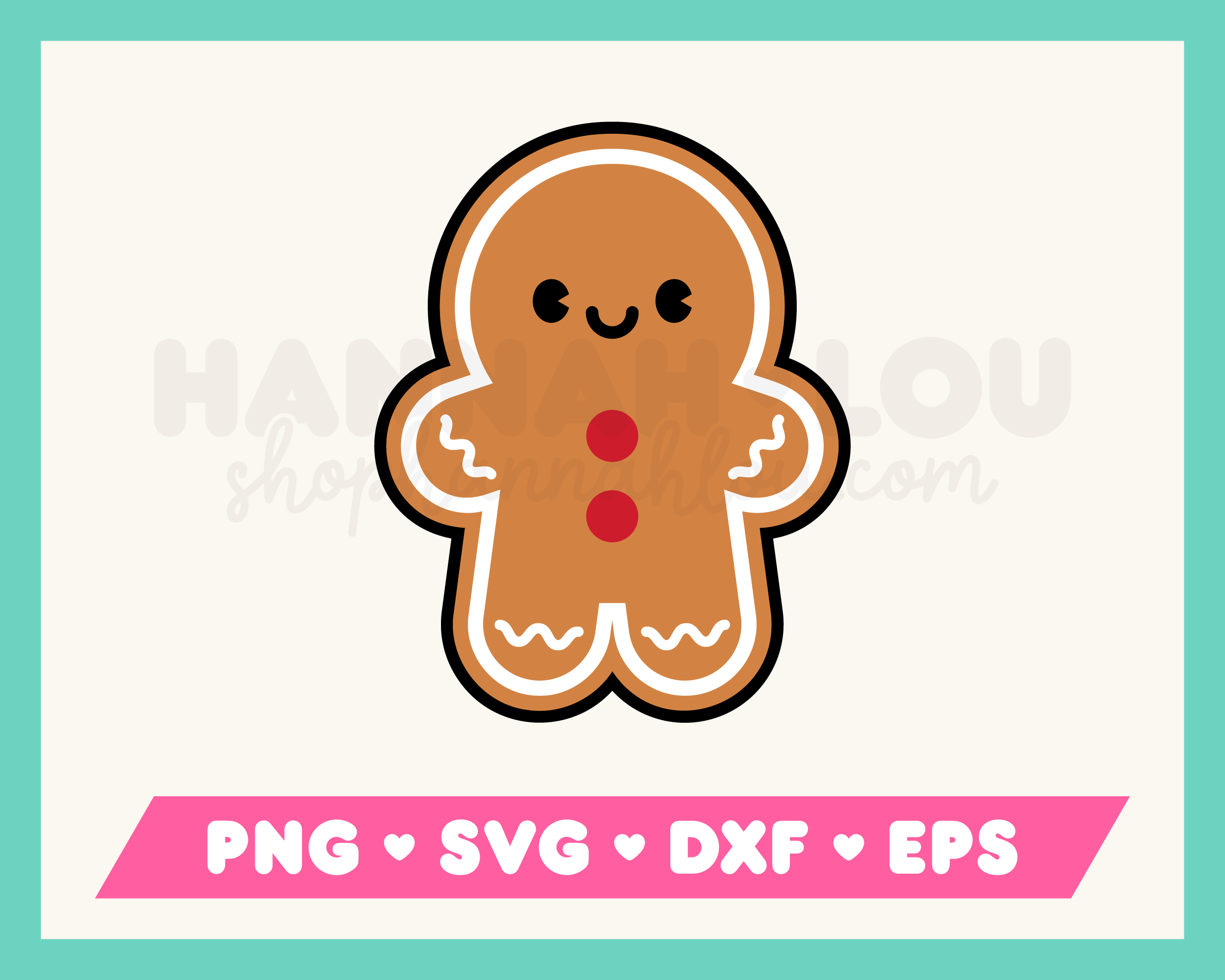 Gingerbread Vector File Cute Gingerbread Man SVG | Christmas SVG Files for Cricut | Kawaii ...