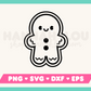 My kawaii-style Cute Gingerbread Man SVG is part of my Christmas SVG Files for Cricut collection, and features an outline of a cute gingerbread man.