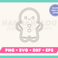 My kawaii-style Cute Gingerbread Man SVG is part of my Christmas SVG Files for Cricut collection, and features a single-line drawing of a cute gingerbread man.