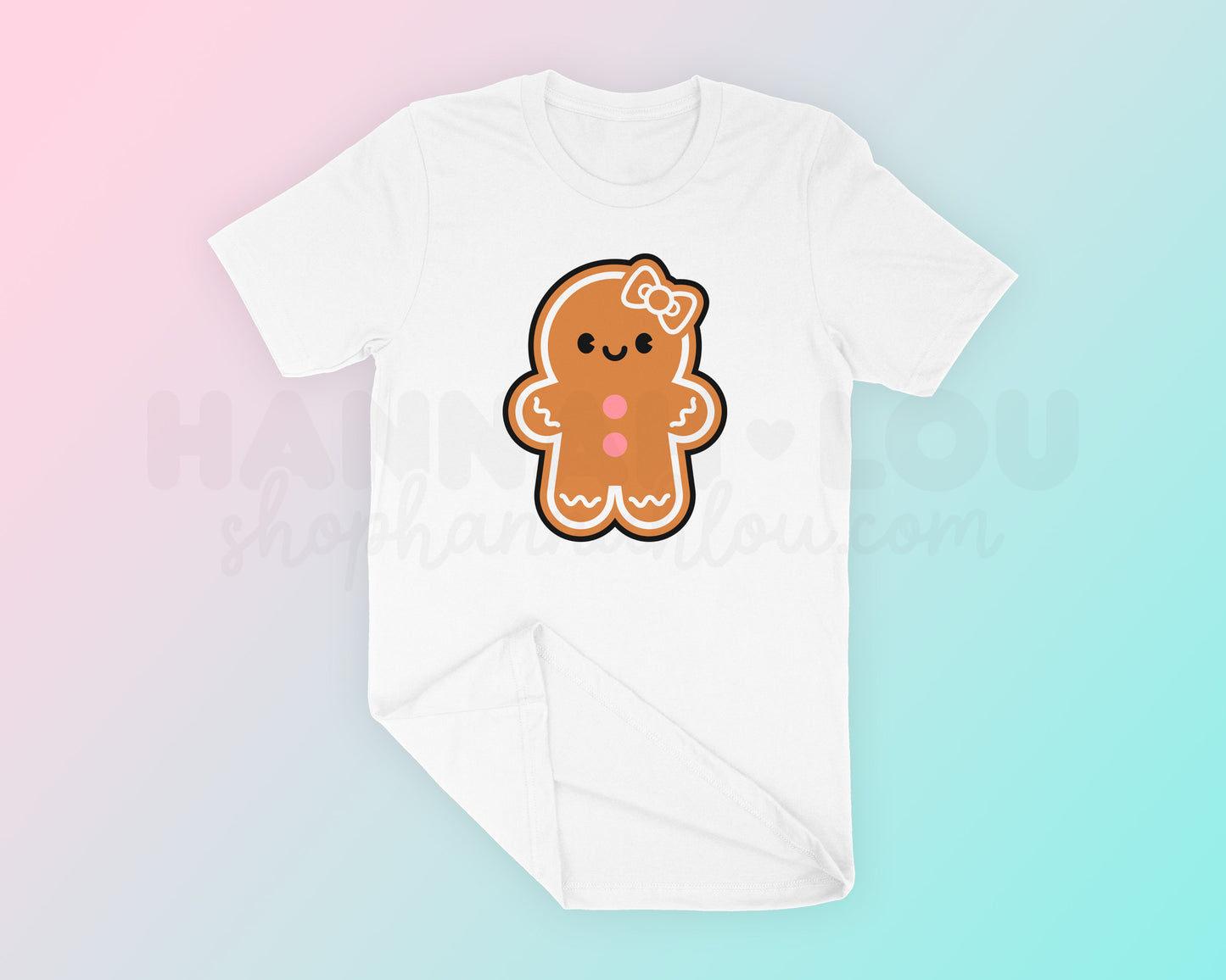 My Cute Gingerbread Woman PNG is part of my Christmas Sublimation Designs collection, and features a kawaii-style cute gingerbread woman with a bow.