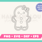 My Cute Gingerbread Woman SVG is part of my Christmas SVG files for Cricut collection, and features a single-line drawing of a kawaii-style cute gingerbread woman with a bow.