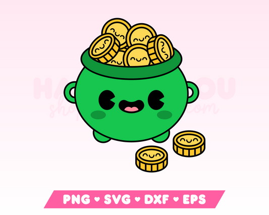 Cute Pot of Gold SVG • St Patrick's Day SVG Files for Cricut