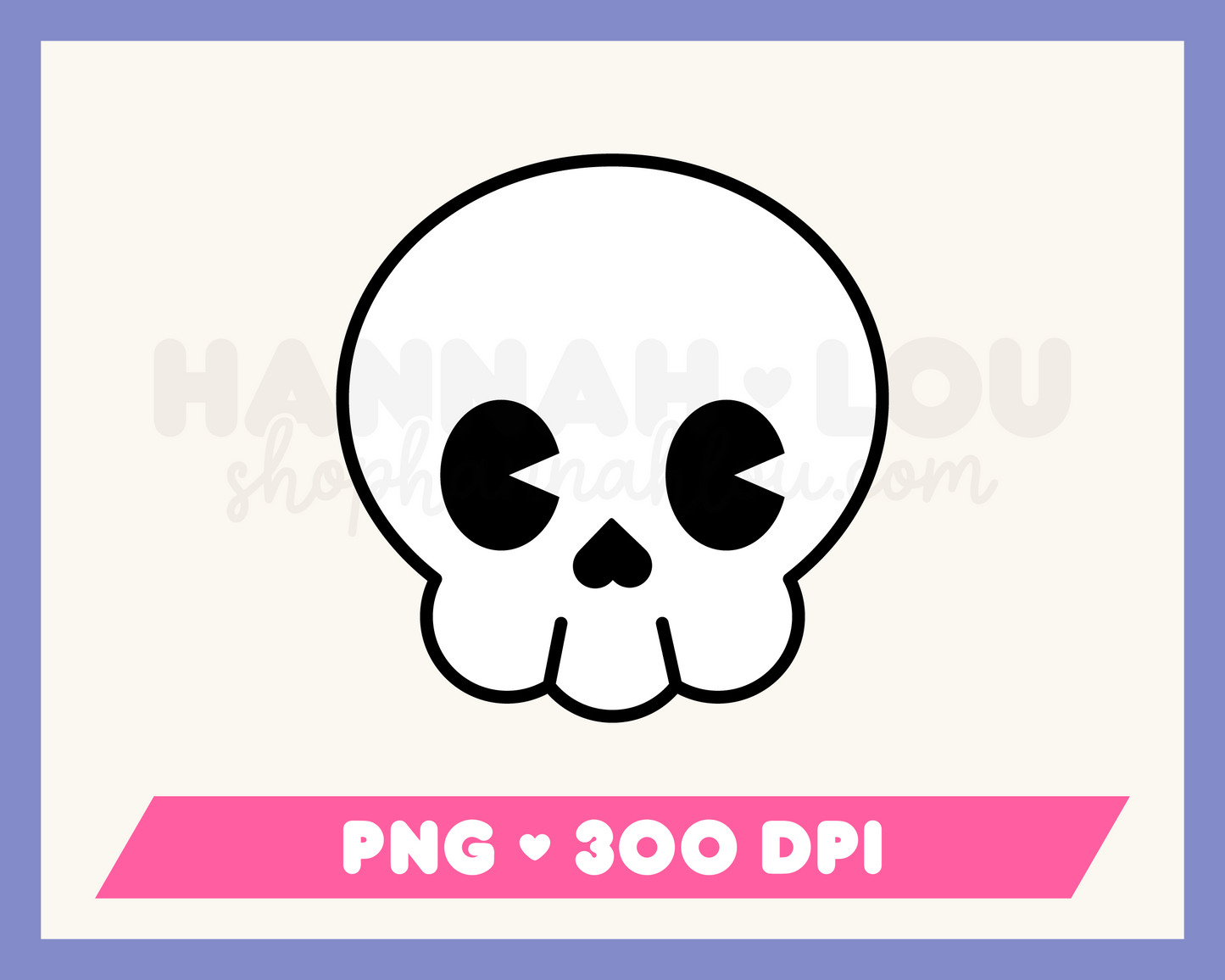 My Cute Skull PNG is part of my Halloween Sublimation Designs collection, and features a kawaii-style skull.