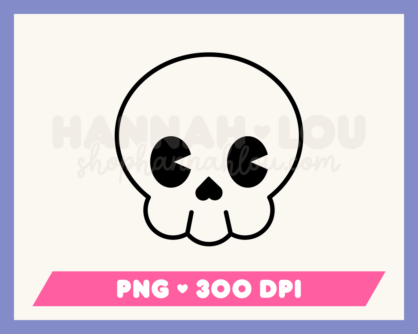 My Cute Skull PNG is part of my Halloween Sublimation Designs collection, and features an outline of a kawaii-style skull.