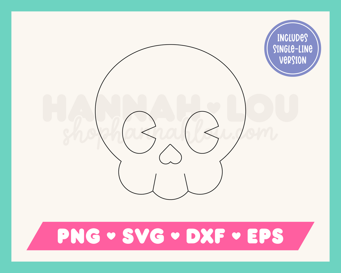 My Cute Skull SVG is part of my Halloween SVG files for Cricut collection, and features a single-line drawing of a cute skull.