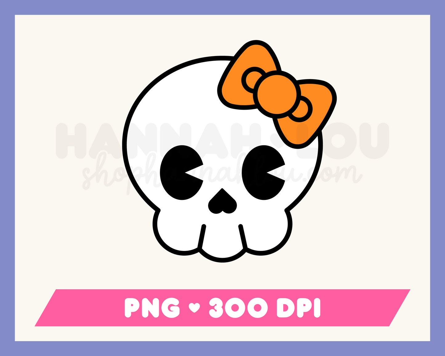 My Cute Skull with Bow PNG is part of my Halloween Sublimation Designs collection, and features a kawaii-style skull with a bow.