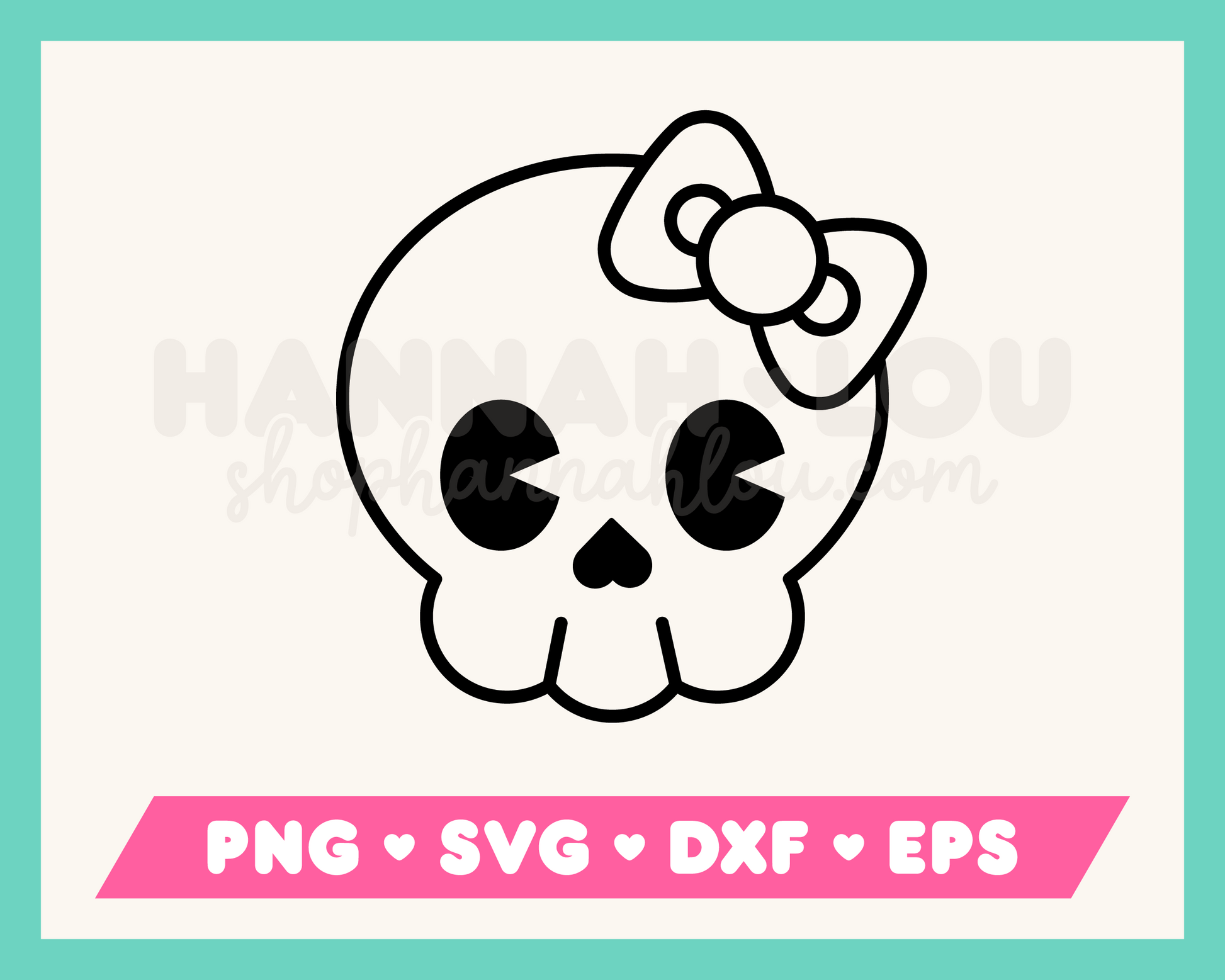 My Cute Skull with Bow SVG is part of my Halloween SVG files for Cricut collection, and features an outline of a cute skull with a bow.