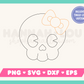 My Cute Skull with Bow SVG is part of my Halloween SVG files for Cricut collection, and features a single-line drawing of a cute skull with a bow.