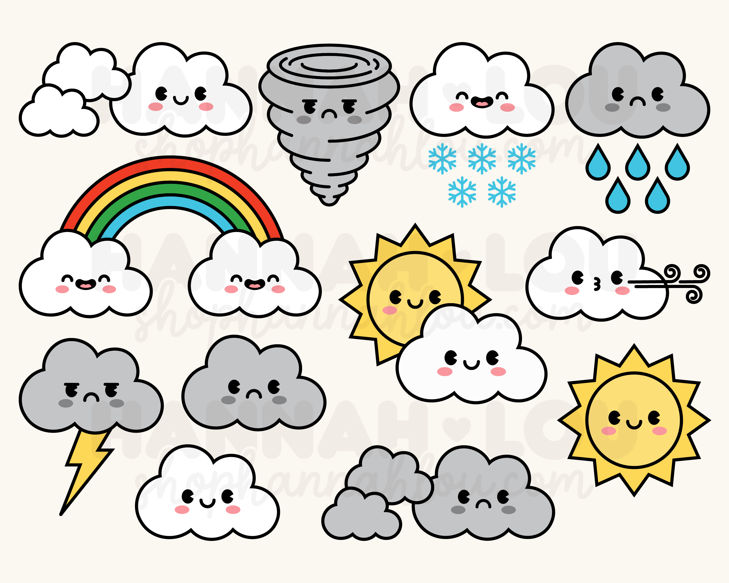 Cute Weather Clip Art Bundle Kawaii Weather Clipart Cute SVG Files cute-weather-clip-art-bundle-kawaii-weather-clipart-cute-svg-files