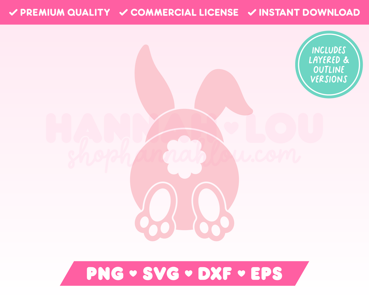 Easter Bunny Butt SVG • Easter SVG Files for Cricut