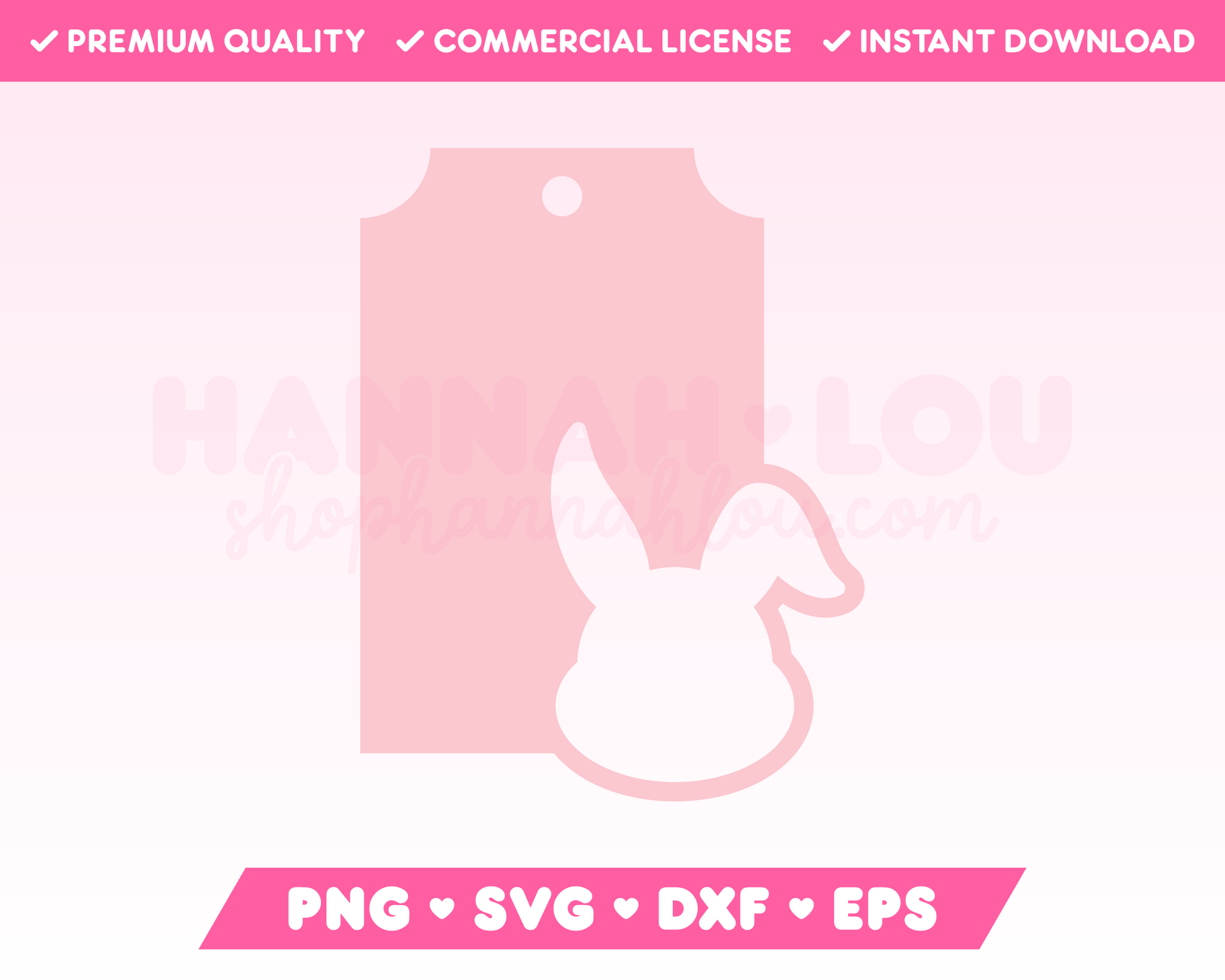 My cute Easter Bunny Gift Tag SVG is part of my Easter SVG Files for Cricut collection, and features a gift tag with a silhouette of the Easter Bunny cut out of it.