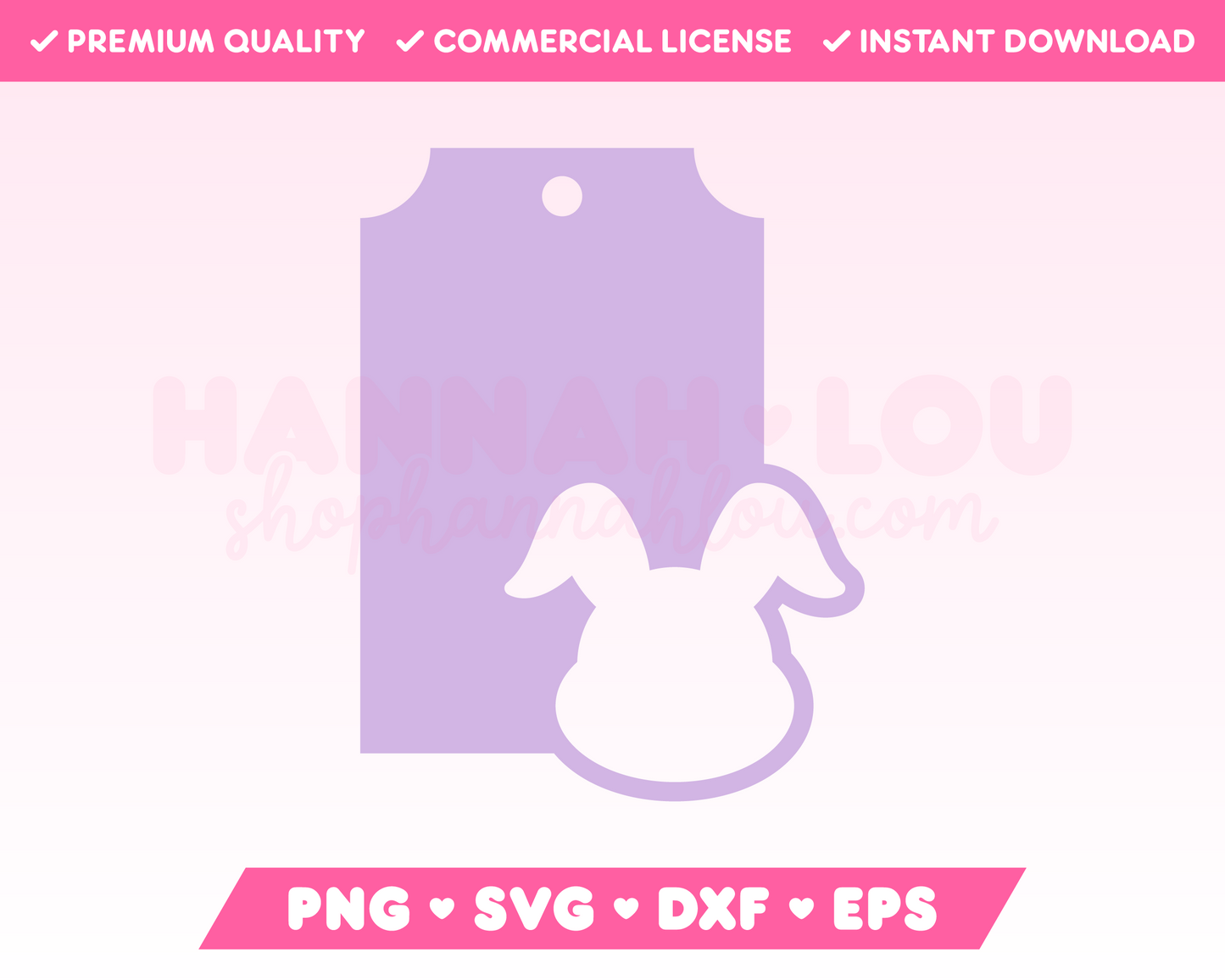 My cute Easter Bunny Gift Tag SVG is part of my Easter SVG Files for Cricut collection, and features a gift tag with a silhouette of the Easter Bunny cut out of it.