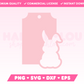 My cute Easter Bunny Gift Tag SVG is part of my Easter SVG Files for Cricut collection, and features a gift tag with a silhouette of the Easter Bunny cut out of it.