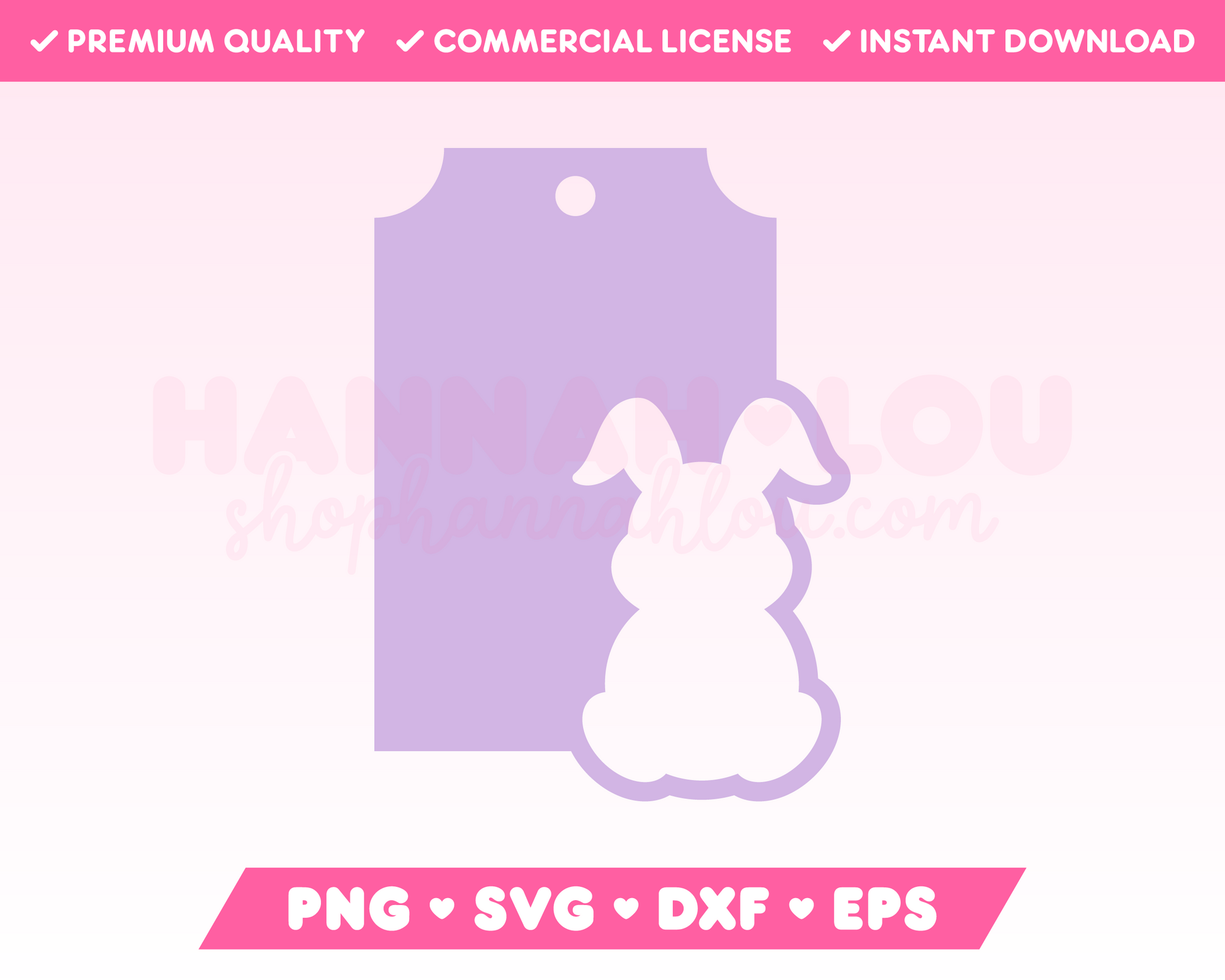 My cute Easter Bunny Gift Tag SVG is part of my Easter SVG Files for Cricut collection, and features a gift tag with a silhouette of the Easter Bunny cut out of it.