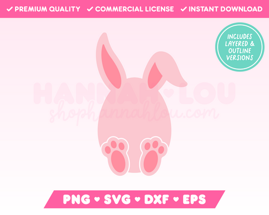 My cute Easter Egg Bunny SVG is part of my Easter SVG Files for Cricut collection, and features an Easter egg with bunny ears and feet.