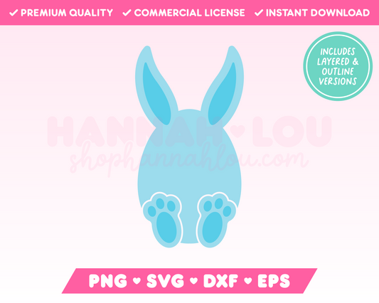 My cute Easter Egg Bunny SVG is part of my Easter SVG Files for Cricut collection, and features an Easter egg with bunny ears and feet.