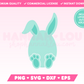 My cute Easter Egg Bunny SVG is part of my Easter SVG Files for Cricut collection, and features an Easter egg with bunny ears and feet.