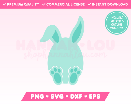 My cute Easter Egg Bunny SVG is part of my Easter SVG Files for Cricut collection, and features an Easter egg with bunny ears and feet.