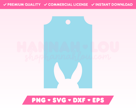 My cute Easter Bunny Gift Tag SVG is part of my Easter SVG Files for Cricut collection, and features a gift tag with a silhouette of the Easter Bunny cut out of it.