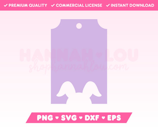 My cute Easter Bunny Gift Tag SVG is part of my Easter SVG Files for Cricut collection, and features a gift tag with a silhouette of the Easter Bunny cut out of it.