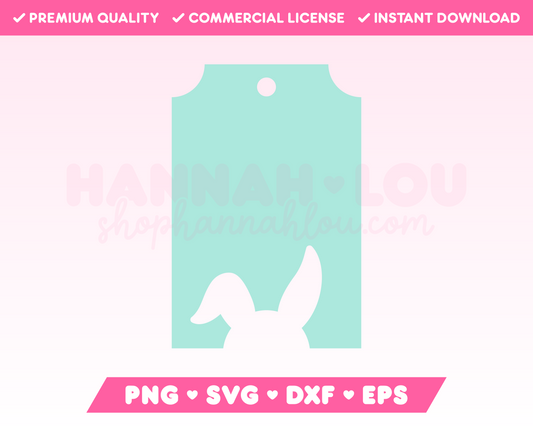 My cute Easter Bunny Gift Tag SVG is part of my Easter SVG Files for Cricut collection, and features a gift tag with a silhouette of the Easter Bunny cut out of it.