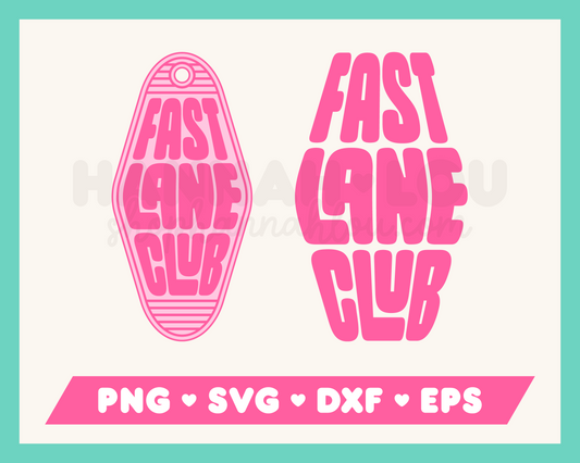 FREE Fast Lane Club Motel Keychain SVG