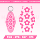 My Flower Motel Keychain SVG is part of my Motel Keychain SVG Files for Cricut collection, and features a motel keychain with a retro flower pattern on it.