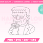 Frankenstein Drinking Iced Coffee SVG • Halloween SVG Files for Cricut • Halloween Sublimation Designs