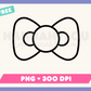 My free Bow PNG is part of my free sublimation designs collection, and features an outline of a simple bow.