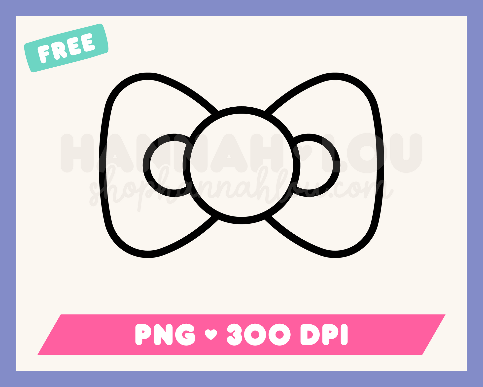 My free Bow PNG is part of my free sublimation designs collection, and features an outline of a simple bow.