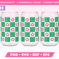 Free Checkered Flower 16oz Can Glass Wrap SVG • Free Can Glass Wrap SVG Files for Cricut • Free Can Glass Wrap Sublimation Designs