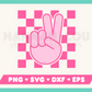 FREE Checkered Peace Sign SVG | Free Retro SVG Files for Cricut