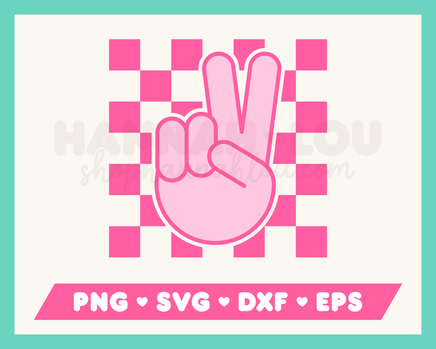 FREE Checkered Peace Sign SVG | Free Retro SVG Files for Cricut