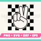 FREE Checkered Peace Sign SVG | Free Retro SVG Files for Cricut