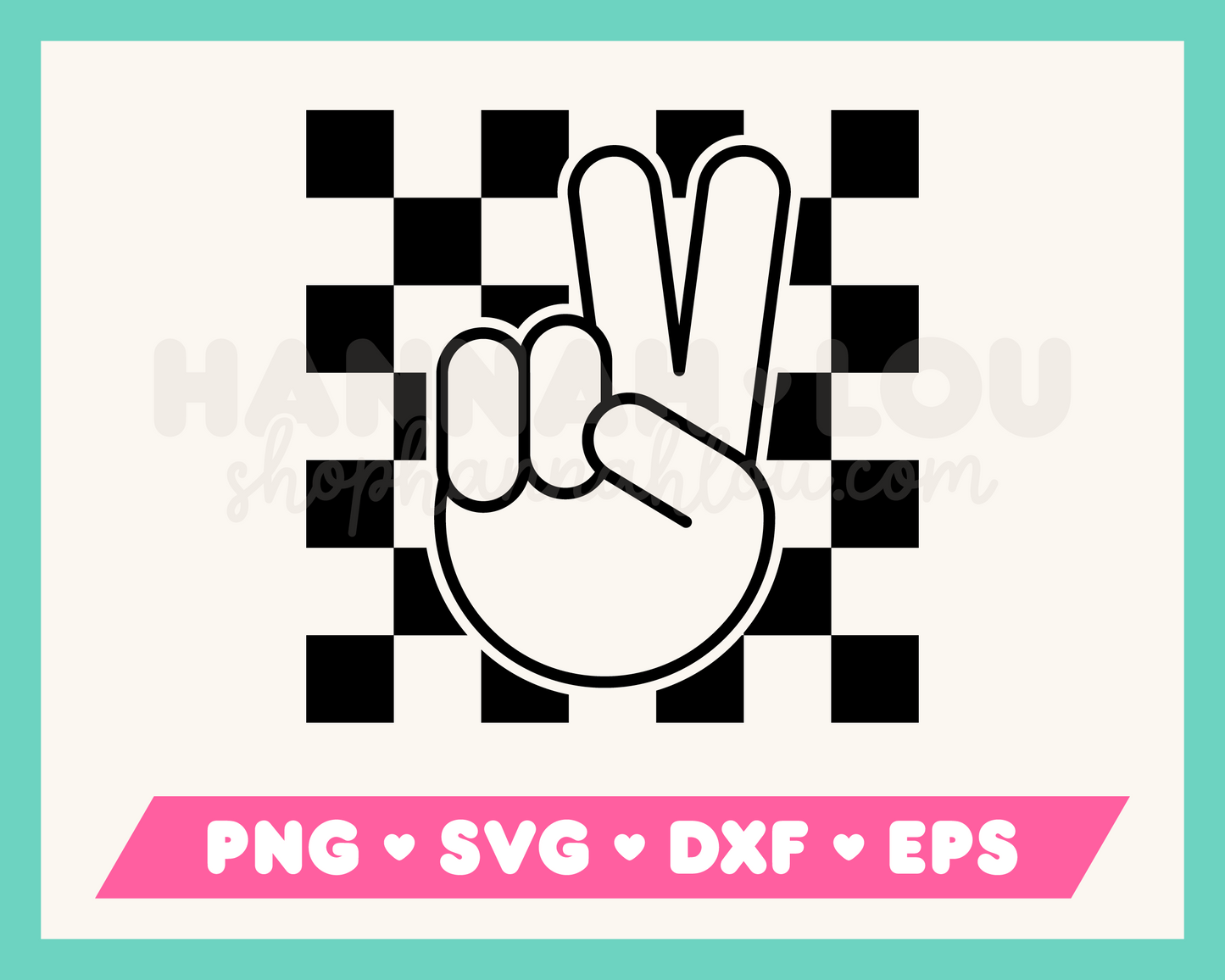 FREE Checkered Peace Sign SVG | Free Retro SVG Files for Cricut